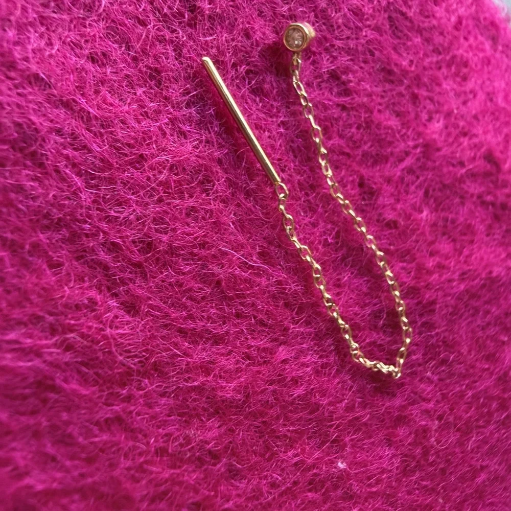 Catbird NYC Single Diamond Greco Lariat Earring - Picture 4 of 5